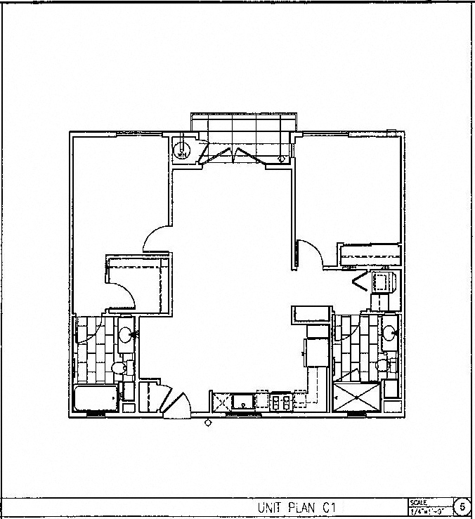 Floor plan for 2 beds, 2 baths, 1108 sqft